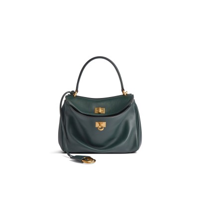 BALENCIAGA WOMEN'S RODEO HANDBAG MINI IN PINE GREEN 7954562AA4V3614 (22.8*9.9*8.3cm)